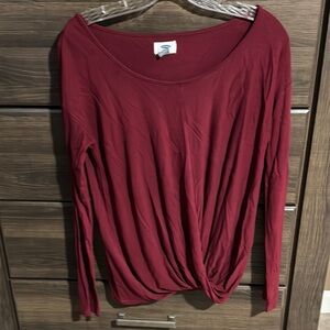 Old Navy Women's Burgundy Long Sleeve Blouse